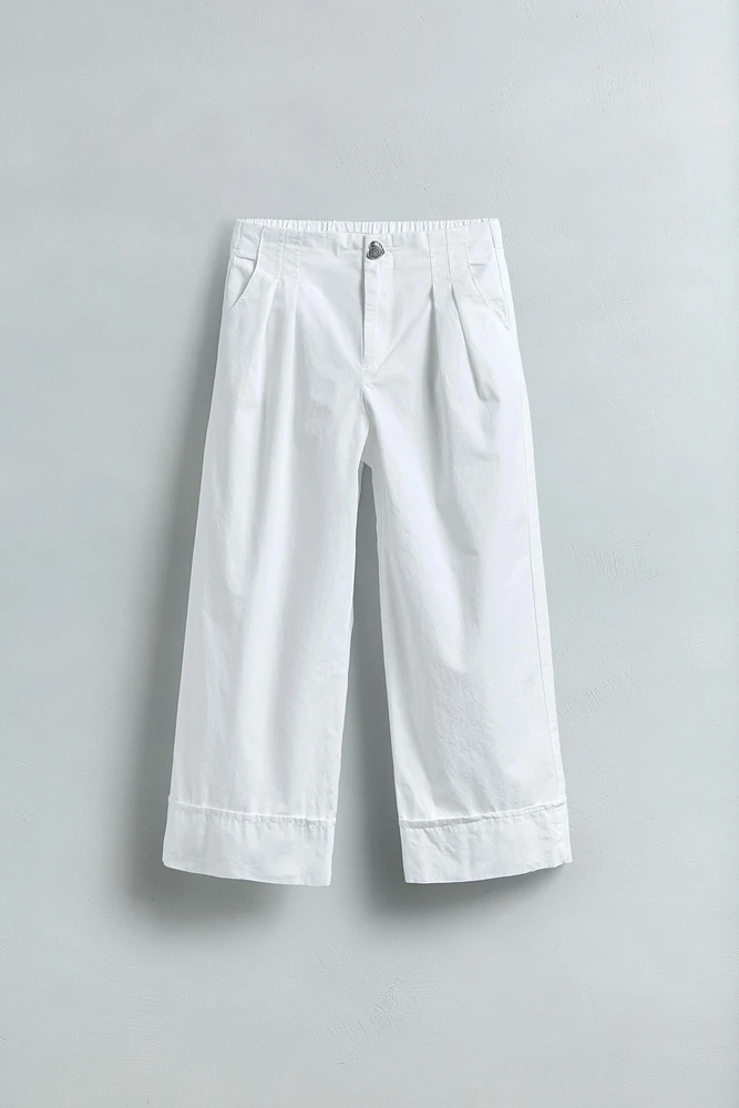 PANTALON POPELINE BOUTON BIJOU