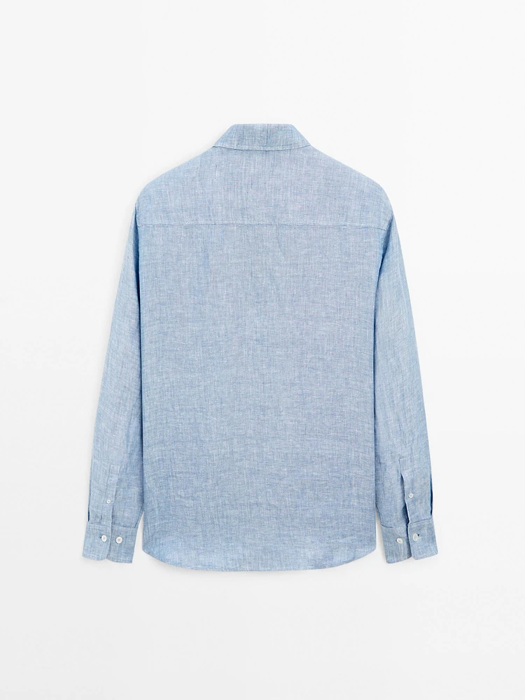 Chemise oxford regular fit 100 % lin