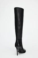 THIN HEEL LEATHER BOOTS