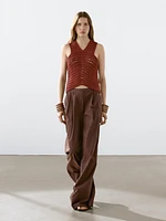 Top en maille ajourée crochetée