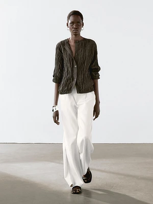 Relaxed fit mid-rise trousers
