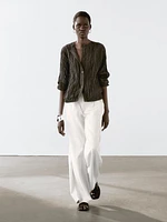 Relaxed fit mid-rise trousers