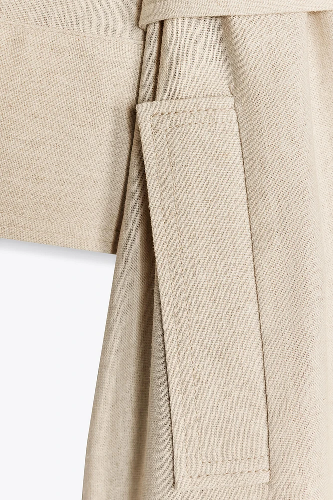 ROBE COURTE AVEC LIN CEINTURE