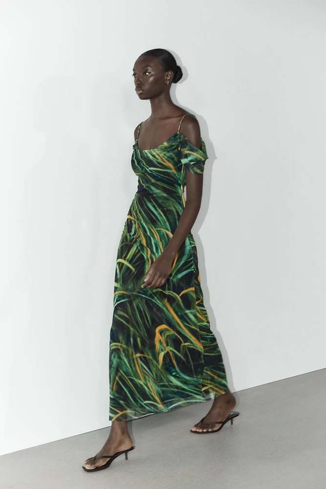 PRINTED TULLE DRESS