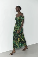 PRINTED TULLE DRESS