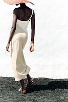 ROBE MI-LONGUE EN MATIÈRES VARIÉES