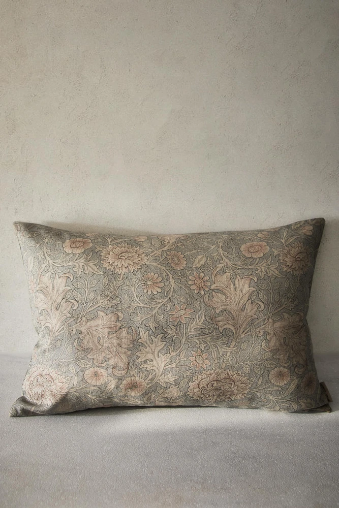 HOUSSE DE COUSSIN LIN DÉLAVÉ IMPRIMÉ MORRIS & CO