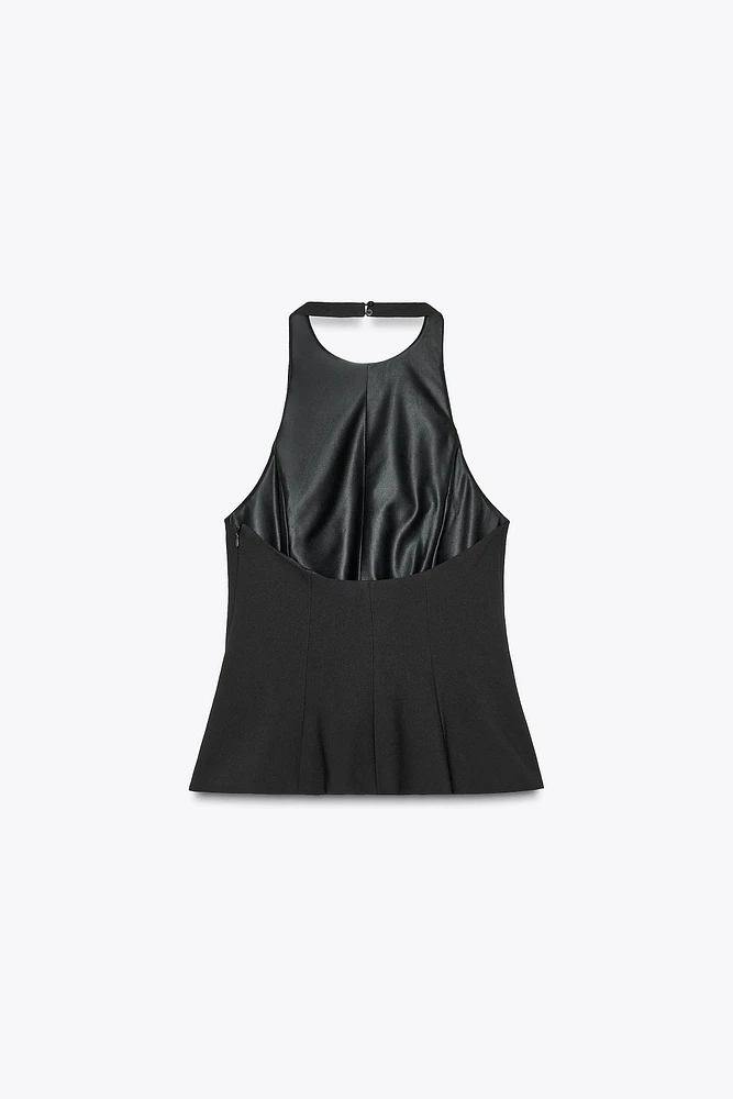 STRETCH PEPLUM TOP