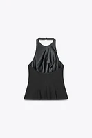 STRETCH PEPLUM TOP