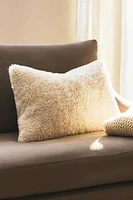 FAUX SHEARLING THROW PILLOW COVER