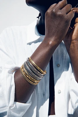 LOT DE 6 BRACELETS MÉTALLIQUES COMBINÉS