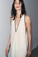 ZW COLLECTION LINEN BLEND DRESS WITH TRIM
