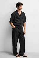TEXTURED STRAIGHT FIT PANTS