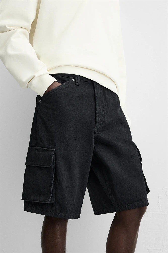 DENIM CARGO SHORTS