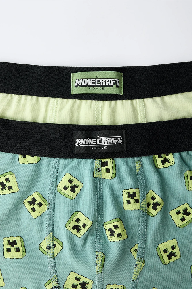6-14 ANS/ LOT DE DEUX BOXERS MINECRAFT © MOJANG AB. ™