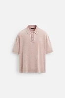 WASHED BOUCLÉ KNIT POLO SHIRT