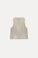 STRIPED HERRINGBONE VEST