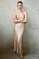 SEQUIN MIDI DRESS