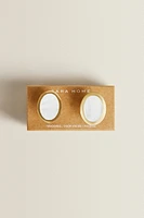 LOT BOUTONS DE PORTE NACRE OVALES (LOT DE 2)