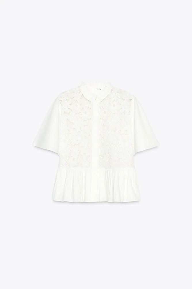 CHEMISE PÉPLUM BRODÉE ZW COLLECTION