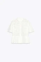 ZW COLLECTION EMBROIDERED PEPLUM SHIRT
