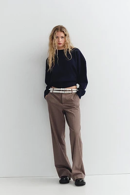 STRIPED PANTS EITH DOUBLE BELT