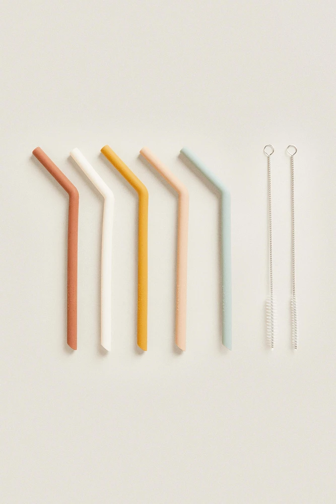 SILICONE STRAWS (PACK OF 5)