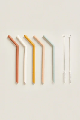 SILICONE STRAWS (PACK OF 5)