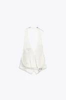 TOP GILET SATINÉ DOS NU