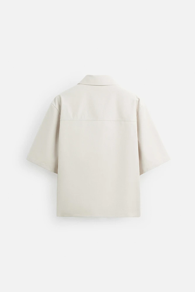 CHEMISE POLO EN COTON ET LIN