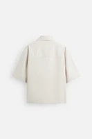 CHEMISE POLO EN COTON ET LIN