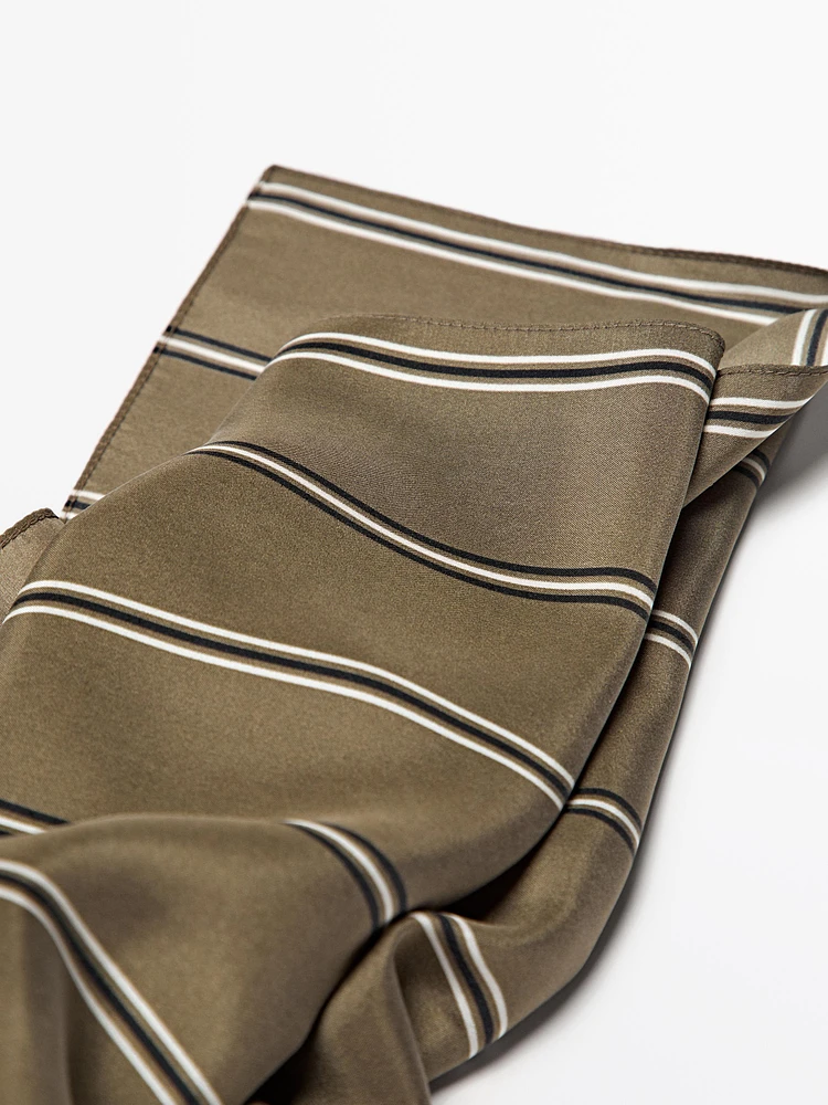 100% silk striped scarf