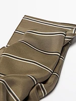 100% silk striped scarf