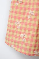 ROBE À CARREAUX VICHY ET FLEURS