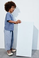 WASHED EFFECT T-SHIRT WITH COTTON AND LINEN