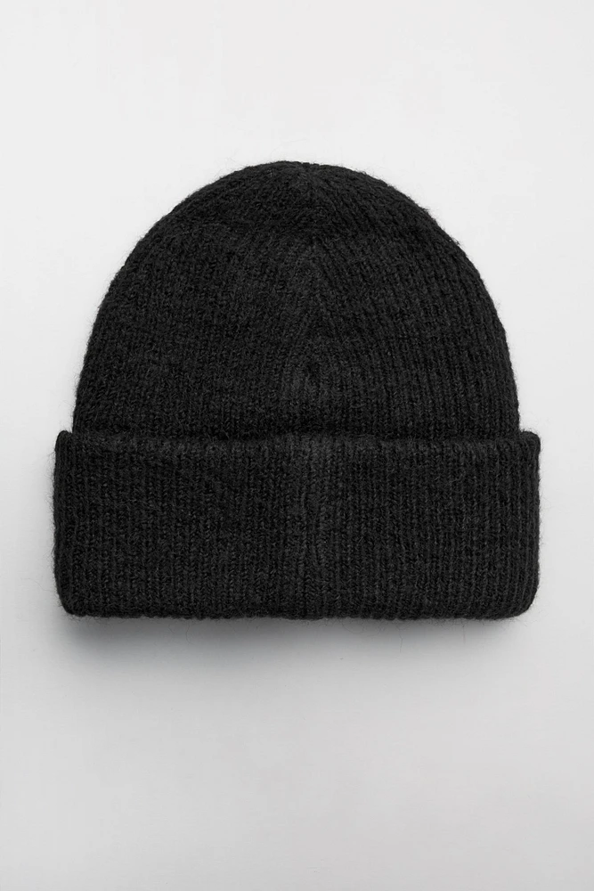 TURNED-UP KNIT BEANIE