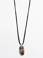 Stone cord necklace