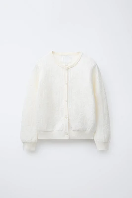 VESTE FINE JACQUARD FLEURS