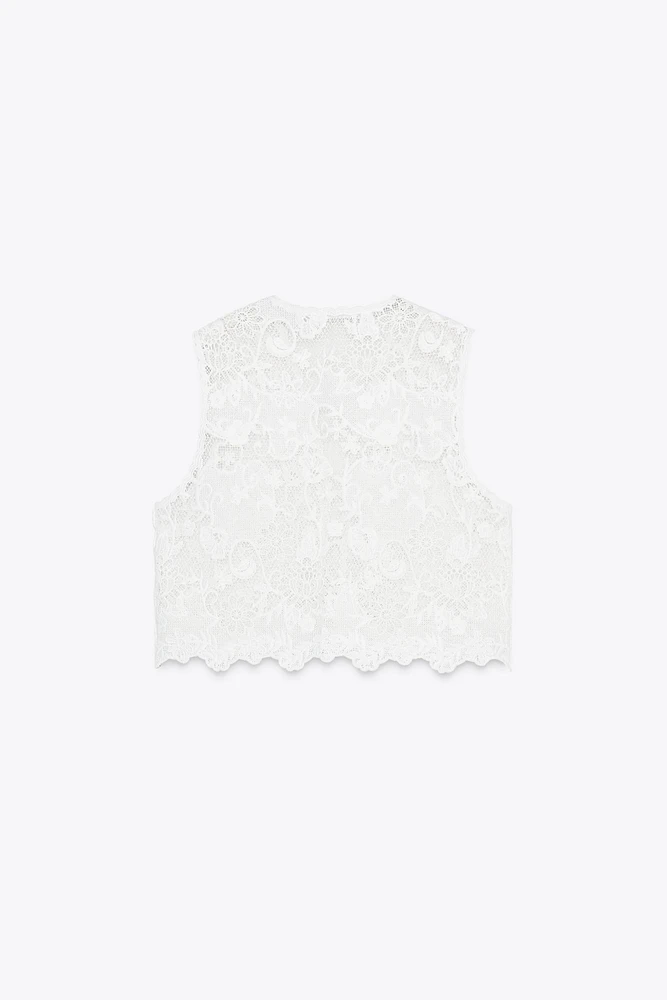 GILET BRODÉ AVEC NŒUDS