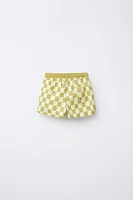6-14 YEARS/CHECKERBOARD SWIM SHORTS