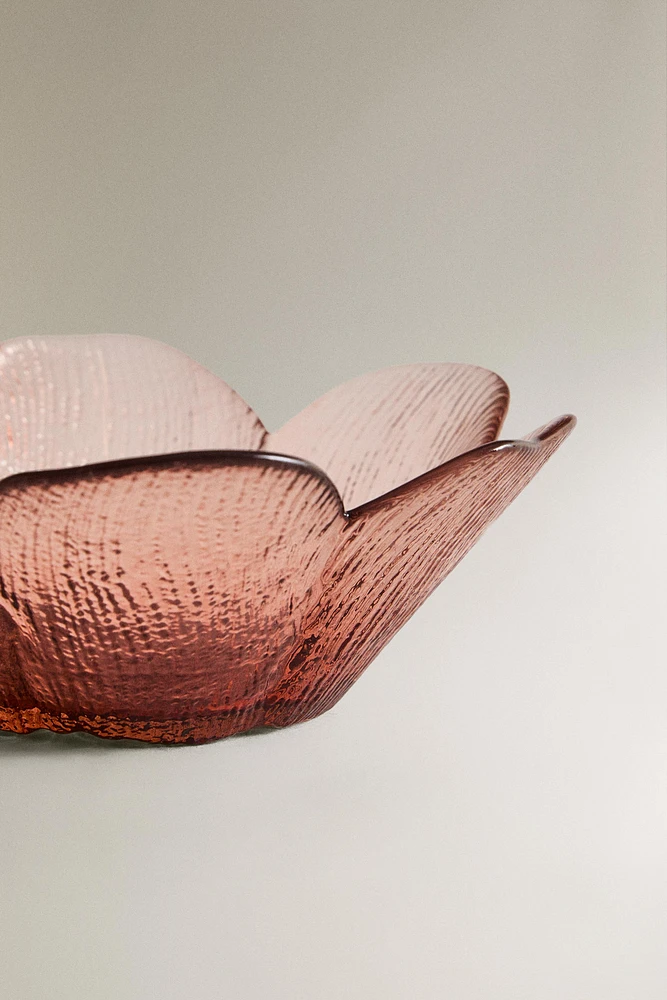BOL VERRE RECYCLABLE RELIEF FLEUR