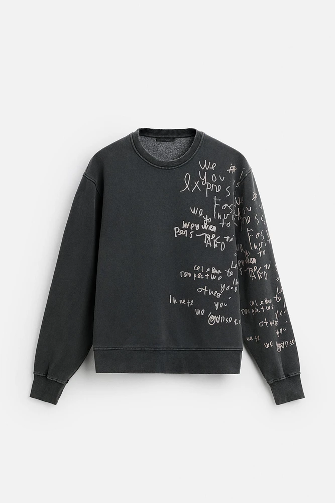 TEXT PRINT SWEATSHIRT