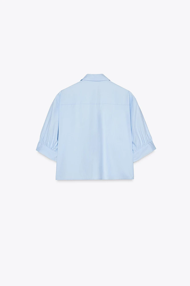 POPLIN SHIRT WITH TIES