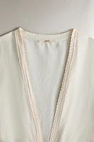 COTTON LACE ROBE WITH SEAMS