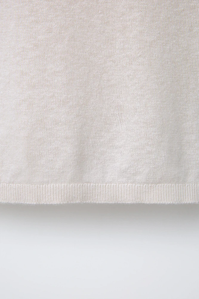 LINEN COTTON KNIT POLO SHIRT