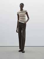 Striped cutwork T-shirt
