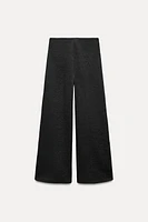 WIDE LEG SOFT PIQUÉ PANTS