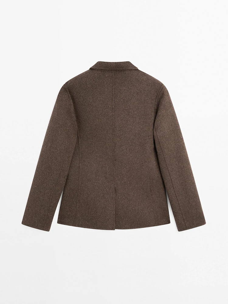 Blazer à col sartorial en laine mélangée