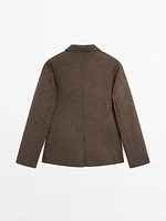 Blazer à col sartorial en laine mélangée