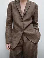 Pinstripe suit blazer